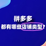 拼多多店铺类型有哪些？如何选择适合自己的店铺类型？