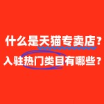 什么是天猫专卖店？有哪些热门类目可以入驻？