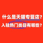什么是天猫专营店？有哪些热门类目可以入驻？
